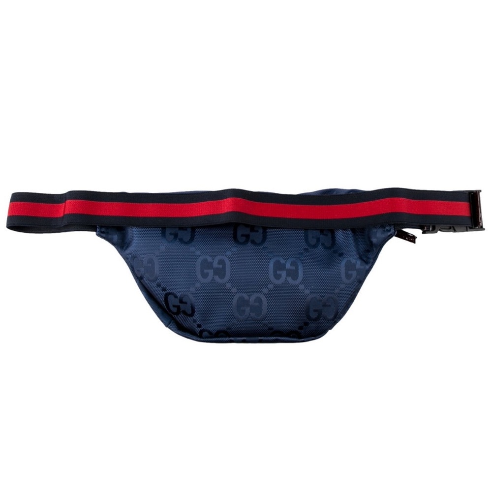 GUCCI Small Blue and Red GG Monogram Web Stripe Bum Bag - Picture 7 of 12